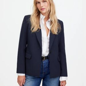 Madewell Alston Blazer In Dark Navy Blue